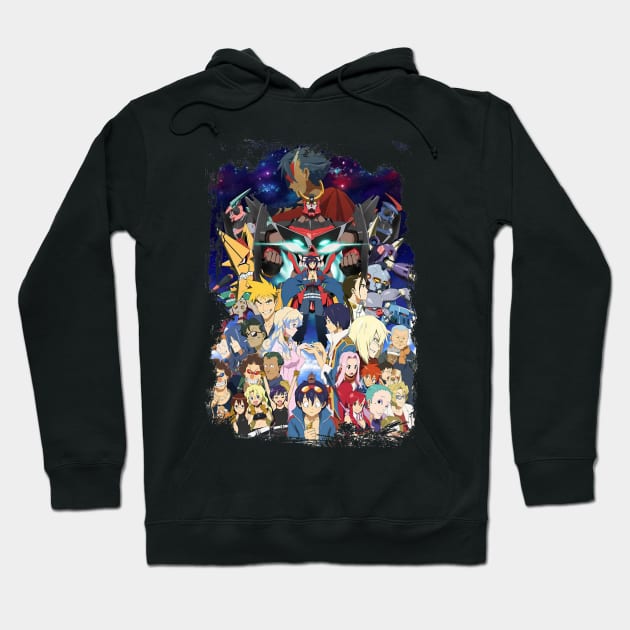 Gurren Lagann Characters Gurren Lagann Tengen Toppa Anime Manga Hoodie by CarolIrvine